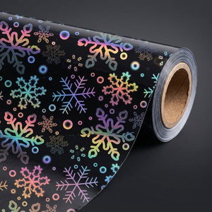 Pellicola per Laminazione a Freddo Resistente all'Umidità, Rotolo di Overlay Laminato con Glitter e Fiocchi di Neve per Protezione Prodotti di Marca - Product Image 1