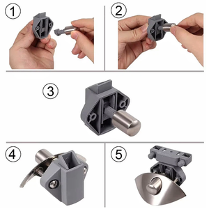 Serratura a pulsante senza chiave per ante di armadietti da <span class=keywords><strong>roulotte</strong></span>, serratura a mezzaluna per mobili marini e cassetti di camper - Product Image 4