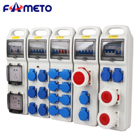 Boîte à prises étanche pour usage industriel extérieur/intérieur, 6/8 trous, 63A, 380V/400V, boîte électrique mobile fabriquée en Chine, FAMETO FN