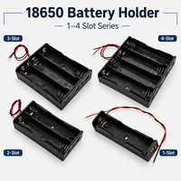 Boîtier de support de batterie 18650 à 4 emplacements avec fils de connexion et contacts métalliques pour équipements portables et systèmes d'alimentation rechargeables
