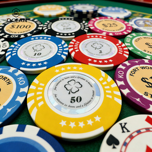 Jetons de <span class=keywords><strong>poker</strong></span> en céramique personnalisables avec logo, 500 pièces, cadeaux d'anniversaire, jetons de <span class=keywords><strong>poker</strong></span> en céramique pour jeux de cartes - Product Image 2