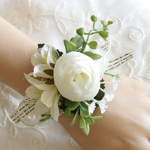 Y-Q018 de <span class=keywords><strong>flores</strong></span> de seda blanca para dama de honor, de muñeca corpiño, decoración para fiesta de boda, novia, boda - Product Image 6