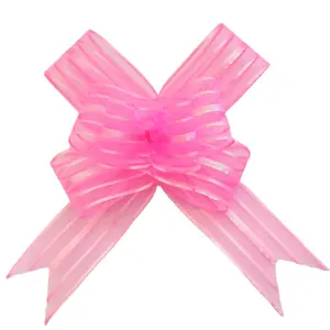 Bow For Gifts Decoration Plastic Pull String Gift Ribbon Bows Plastic Printed Butterfly Gift Ribbon Bows