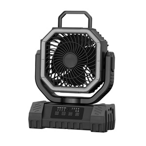 Kipas Surya Plastik 10000mAh dengan Lampu LED, Pengait, Lima Kecepatan, Portabel, Dapat Diisi Ulang, untuk Meja/Kemping, Kipas Luar Ruangan untuk Tenda & Mobil - Product Image 6