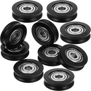 10 Miếng <span class=keywords><strong>U</strong></span> Khe Cắm Mang Con Lăn Nylon Tráng Đường Sắt Hướng Dẫn Ròng Rọc Thích Hợp Cho Cửa Sổ Tủ Thiết Bị Cơ Khí Mà<span class=keywords><strong>u</strong></span> Đen 6x27x8 ZD - Product Image 1