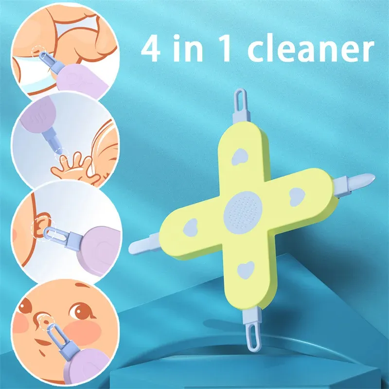 อุปกรณ์ดูแล4-in-1สำหรับเด็กทารกเครื่องมือทำความสะอาดสะดือหูและจมูก
