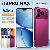 18 Pro Max >7" 5G/LTE AMOLED Octa Core HD 108MP 16GB/1TB 8000mAh 120Hz Dual SIM Android 15 Prancis/Spanyol Pengenal Wajah