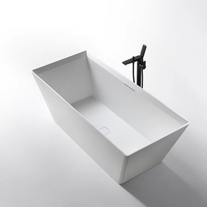 Bañera de esquina de piedra artificial para adultos, rectángulo de pie independiente, nuevos procesos de Material, bañera de remojo, <span class=keywords><strong>SPA</strong></span> interior <span class=keywords><strong>blanco</strong></span> - Product Image 2