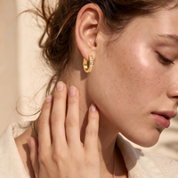 Boucles d'oreilles coeur en acier inoxydable 316L plaqué or 18k Boucles d'oreilles mode pour femmes sans ternissement