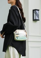 Tycoon Imprimé Femmes Pvc Logo Personnalisé Voyage Cosmétique Sac Durable Clair Articles De Toilette Organisateur Avec Ceinture Transparent Trousse De Maquillage