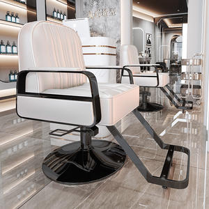 Sillón de Barbería de Cuero Moderno Multifuncional de Alta Calidad con Función de Masaje, Silla de Peluquería de Acero para Salones de Belleza, Gran Venta - Product Image 4