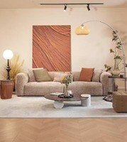 Ensemble de canapés de salon de luxe moderne italien, mobilier complet, canapé en tissu Tres De Tela, canapé modulable