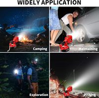 Lampe LED QIYUN 1250LM 18W en plastique et métal pour camping, réparation automobile, urgence, compatible avec batterie au lithium