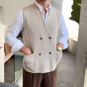 Gilet da Uomo Personalizzato con Stile o Logo ODM, Giacca Senza Maniche a Doppio Petto, Slim Fit per Matrimoni e Occasioni Formali - Product Image 3