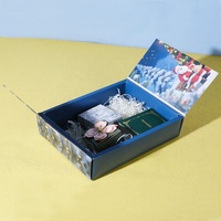 Boîte d'emballage personnalisée vide pour calendrier de l'avent de Noël en papier, 12 jours, 24 jours, double porte, pour chocolats, avec poignée