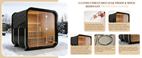 Sauna à vapeur traditionnel en forme de cube pour l'extérieur, pour 4 à 6 personnes, avec poêle chauffante en cèdre rouge et bois massif de pruche, écologique, vapeur sèche