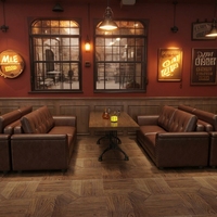 Ensemble de bar en bois massif de style américain rétro pour salle à cigares, café, lounge whisky, combinaison monoplace personnalisable, usage commercial