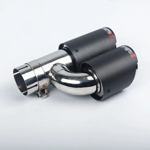 Universal H performance <span class=keywords><strong>double</strong></span> <span class=keywords><strong>sortie</strong></span> carbone silencieux auto fin tuyau modification voiture embout d'échappement pour Audi a4 <span class=keywords><strong>BMW</strong></span> série - Product Image 5