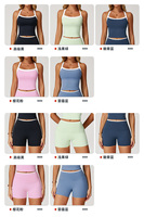 Tenues de yoga pour femmes ensemble de 2 pièces ensembles d'entraînement pour femmes débardeur de sport correspondant taille haute Legging vêtements de sport vêtements de sport