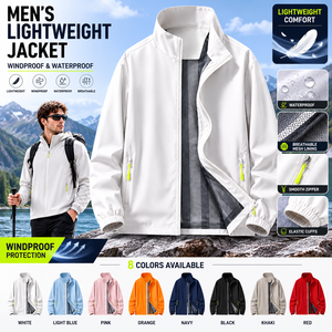 Custom Logo Men Outdoor Windbreaker <b>Jacket</b> Lightweight Waterproof Coat For Business Event And Team Promotion Apparel - Product Image 1