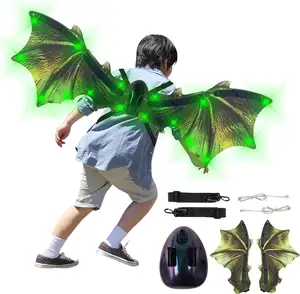 Green Red LED Lights Sparkling Glowing Wings Electric Dinosaur Wings For Men