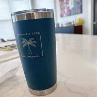 Gobelet isotherme personnalisé avec logo, 20 oz et 30 oz, à double paroi, isolé sous vide, en acier inoxydable, avec paille et couvercle