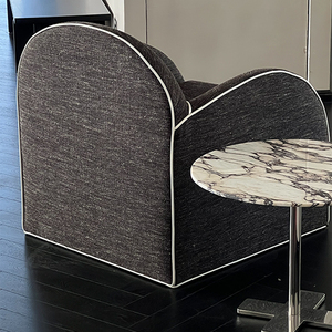 <span class=keywords><strong>Fauteuil</strong></span> de détente individuel nordique fait main en <span class=keywords><strong>tissu</strong></span> <span class=keywords><strong>gris</strong></span> moderne, chaise de luxe pour salle à manger et hôtel - Product Image 2