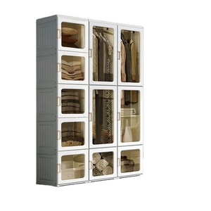 Soggiorno moderno armadi portatili pieghevoli in plastica armadio camera da letto armadio - Product Image 5