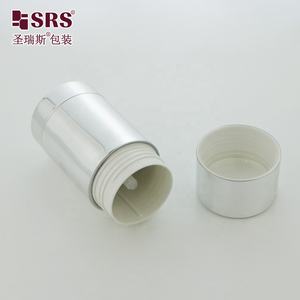 D048 Venta al por mayor OEM Reciclar Relleno inferior Cilíndrico Plata Cosmético Desodorante Stick Contenedor Fabricación - Product Image 3