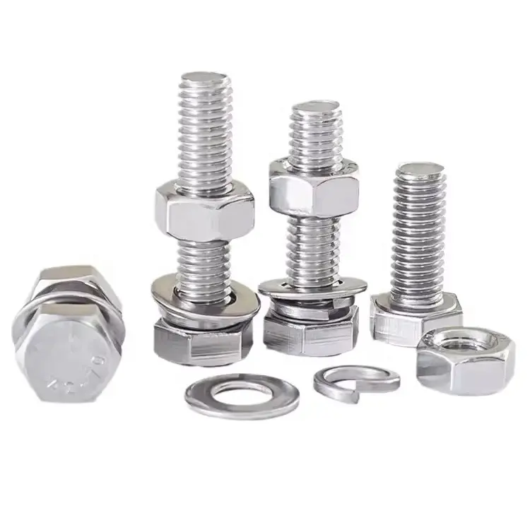 304 stainless steel screw and nut set complete extension screw outer hexagon bolt