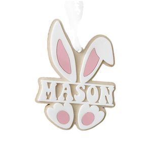 Etichetta in Legno Personalizzata con Nome per Coniglietto <span class=keywords><strong>Pasquale</strong></span>, Cesto di Pasqua, Regalo per Bambini - Product Image 1