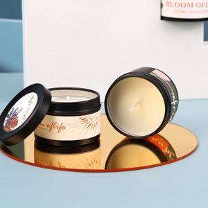 Bougie parfumée Bloom Of Life en cire de soja, mèche simple, pot en métal, aromathérapie, décoration d'intérieur - Product Image 1
