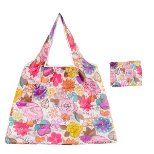 Оптовая продажа, японский полиэстеровый дизайн, складная сумка для покупок, многоразовая Водонепроницаемая складная сумка