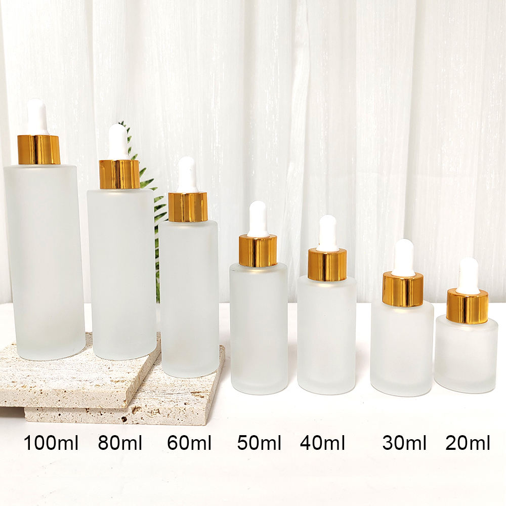 Bottiglia smerigliata con tappo dorato