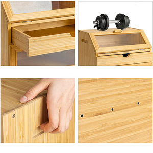 Bamboo Bread Box With Drawers Three Layer <b>Storage</b> <b>Kitchen</b> Organizer Food Container For Bakery Items - Product Image 3
