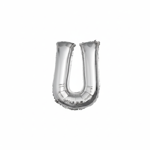 Palloncino in Mylar a Forma di Lettera U Argento 16 Pollici per Laurea - Product Image 2