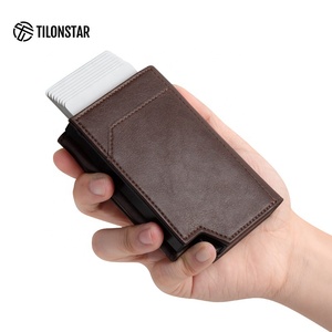 TILONSTAR TVC505-Porte-cartes en cuir minimaliste avec logo personnalisé, porte-cartes en aluminium avec blocage RFID pour hommes - Product Image 2