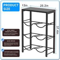 Étagère de rangement pour bouteilles à double tiroir, amovible, en métal robuste, écologique, conçue pour les bureaux, les cuisines, les garages, les salles à manger, les outils