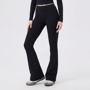 Wholesale Women's High Waist <b>Flare</b> Yoga <b>Leggings</b> Butt Lifting Workout Pants Buttery Soft Stretch No Camel Toe Sports Trousers - Product Image 2