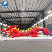 Modèle de dragon rouge gonflable géant personnalisé pour la célébration des fêtes en plein air ou la décoration publicitaire de sites touristiques