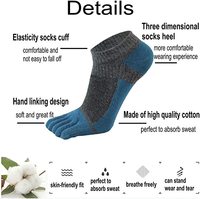 Chaussettes de sport à cinq doigts et à orteils en coton personnalisées, décontractées et à motifs colorés