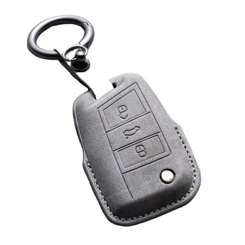 Low Price Factory Outlet Leather Car Key Cover Soft And Durable For VW Volkswagen Car Accessories