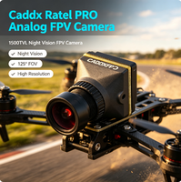 Caméra analogique FPV Caddx Ratel PRO 1500TVL NTSC/PAL 125 FOV vision nocturne lumière noire personnalisable compatible avec les drones de différentes marques