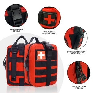 CE ISO Manufacture Custom Medical Survival Box Oxford Alloy First Aid Case With Belt First Aid Kit