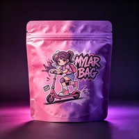 Pochette Mylar personnalisée imprimée avec fermeture éclair refermable et encoche de déchirement, pour l'emballage et la présentation de boîtes mystères de collection d'anime et de cadeaux