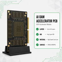 Akselerator OAM Any-Layer HDI (ELIC) 40 Lapisan Modul AI OCP Produsen Perakitan PCB/PCBA Kustom Bahan Ultra Low Loss BGA