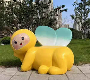 Açık karikatür heykel fiberglas bal arıları dekore bahçe parkı kat güzellik ekran