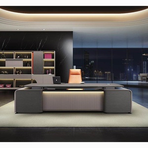 Juego de Escritorio Ejecutivo Premium con Silla, <span class=keywords><strong>Muebles</strong></span> <span class=keywords><strong>Modernos</strong></span> de Lujo <span class=keywords><strong>para</strong></span> <span class=keywords><strong>Oficina</strong></span> en Casa, Mesa de <span class=keywords><strong>Oficina</strong></span> de Madera con Almacenamiento - Product Image 3