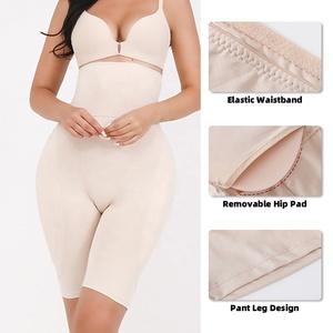 Femmes européennes et américaines grande taille amincissant Shapewear rembourré rehausseur de hanche Short bout à bout taille haute culotte de contrôle du ventre - Product Image 4
