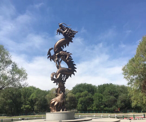 Escultura de Estatua de dragón chino de cobre y bronce grande de Metal para decoración de exteriores - Product Image 3